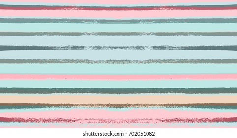 Seamless Vector Stripes Summer Pattern. Pink, Turquoise, Black, Red, Grey. Tender Female Autumn Sailor Stripes Background. Fashion Textile Fabric Seamless Pattern. Trendy Funky Stripy Grunge Graffiti.