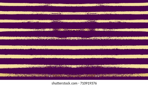Seamless Vector Stripes Summer Pattern. Hand Painted Brush Lines on Purple. Funky Female Autumn Sailor Stripes Background. Fashion Textile Fabric Seamless Pattern. Trendy Funky Stripy Grunge Graffiti.