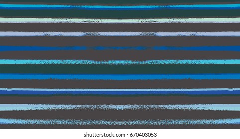 Seamless vector stripy summer pattern. Blue, green, grey, sailor stripes. Modern trendy hipster paintbrush lines background. Hand painted brush strokes. Stylish retro vintage stripes for male T-shirt.