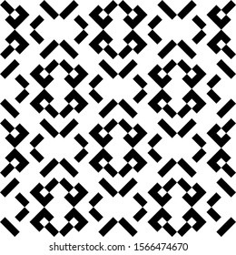 Seamless vector. Strokes, figures motif. Rectangles, shapes ornament. Blocks, forms wallpaper. Polygons pattern. Geometric background. Web design, art illustration, textile print, abstract backdrop.