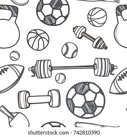 The seamless vector stuff of gym and sport stuff