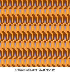 Seamless, Vector Stylized Image of Intertwining Brown and Orange Loops Forming a Repeating Pattern. Possible Applications in Design and Textiles