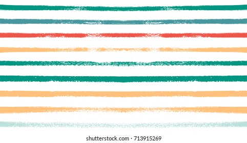 Seamless Vector Summer Pattern. Autumn Colors Yellow, Orange, Pink, Purple, Grey, White Stripes. 