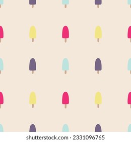 Seamless vector summer pattern ice cream for printing