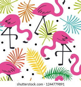 Seamless vector summer pattern in trendy flat style