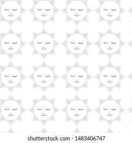 Seamless vector Sun pattern. Thin line medieval illustration of Sun with face. Astrology 10 eps background for design, fabric, textile, cover, wrapping.