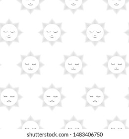 Seamless vector Sun pattern. Thin line medieval illustration of Sun with face. Astrology 10 eps background for design, fabric, textile, cover, wrapping.