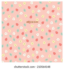 seamless vector of sweet color scheme leaves drawing suitable for textile, ornament, decor, fabric, card, invitation, wallpaper & presentation background 