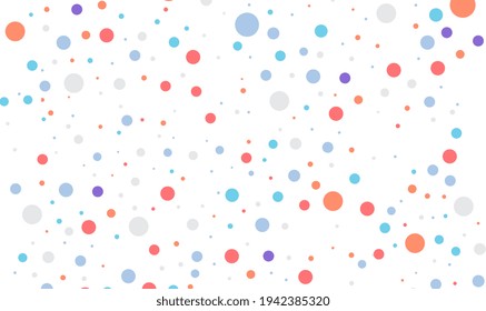 Seamless vector sweet pattern or texture with colorful pastel polka dots on white background. Digital Scrapbook Paper.Pastel colors. Gentle baby background.Kids print. Pattern for nursery.Vector EPS10