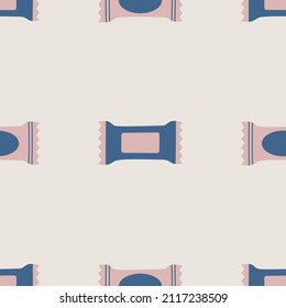 Seamless vector sweets candies pattern. Food repeat background for fabric, textile, wrapping, cover etc.