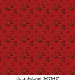 Seamless vector swirl pattern on a red background