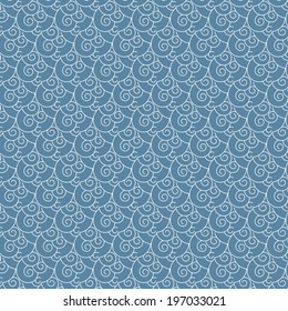 seamless vector swirl white and blue wave Japanese pattern background