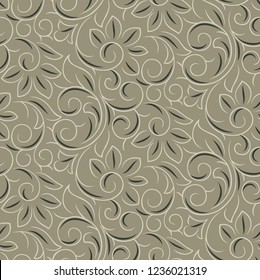 Seamless vector swirly flower pattern