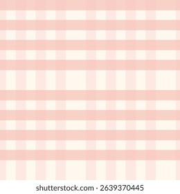 Seamless Vector Tartan Pattern in Soft Pink and Cream Color Palette for Fabric and Digital Use