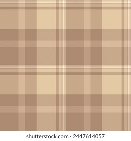 Seamless vector tartan of textile plaid pattern with a check texture background fabric in light and orange colors.