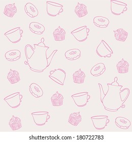 seamless vector pattern? tea-party