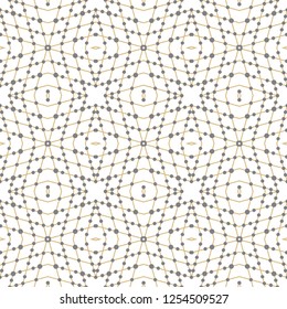 Seamless vector the template consisting of circles and rhombuses of the different sizes. An abstract background from the thin line for design of the card, a cover, a flyer.