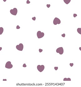 Seamless vector template with hearts on white background. Simple cute backgrounds for Valentine's Day, textiles, cards and prints