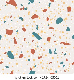 Seamless vector terrazzo pattern. Design for web banner, fabric textile print, packaging