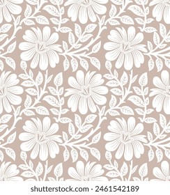 Seamless vector textile floral pattern design