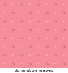 A seamless vector textile pattern created out of repeating bicycles.