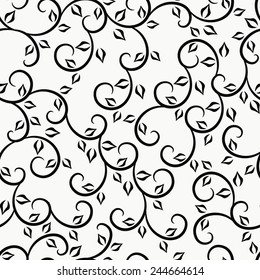 Seamless vector texture with abstract curl elements