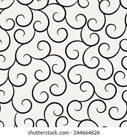 Seamless vector texture with abstract curl elements