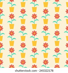Seamless vector texture with abstract floral elements