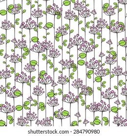 Seamless vector texture with abstract floral branch