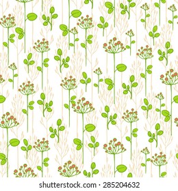Seamless vector texture with abstract floral branch