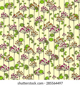 Seamless vector texture with abstract floral branch