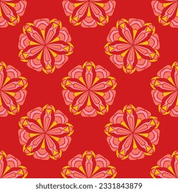 Seamless vector texture with abstract ornaments.