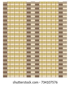 Seamless vector texture of bamboo curtain or thatched table mat.