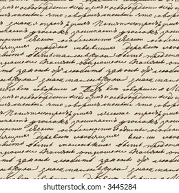 Seamless vector texture based on manuscript Leo Tolstoy