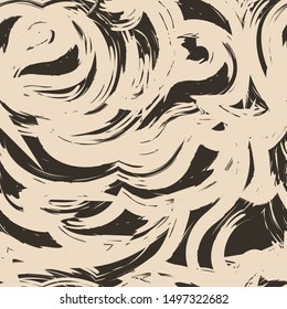 Seamless vector texture of beige color from strokes and lines. Brush texture. Design for decorating packaging of fabrics or clothes.Eps 10