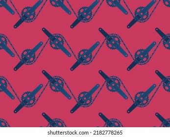 Seamless vector texture bike cranks with chain