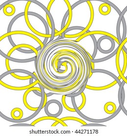 Seamless vector texture with black and white circles