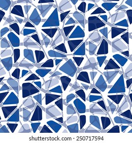 Seamless vector texture with blue rounded tiles
