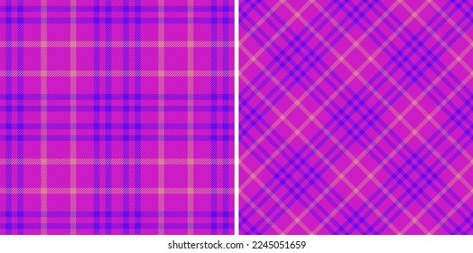 Seamless vector texture. Check tartan plaid. Pattern fabric textile background in set.
