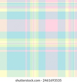 Seamless vector texture of check tartan textile with a pattern background plaid fabric in light and polar blue colors.
