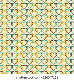 Seamless vector texture with color hearts