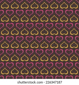 Seamless vector texture with color hearts