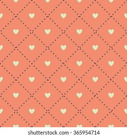 Seamless vector texture with colored hearts
