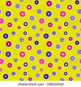 Seamless vector texture - colorful gears