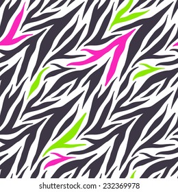 Seamless vector texture of crazy zebra stripes for fabric design