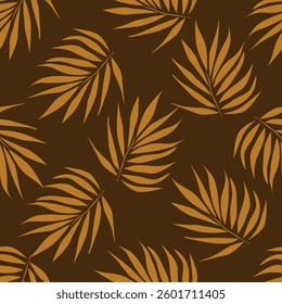 seamless vector texture cream stock flowers leaf pattern on brown background
