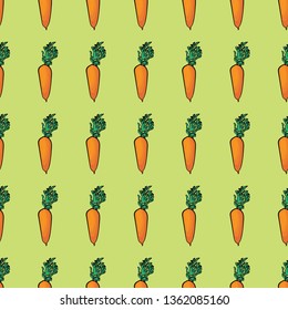 Seamless vector texture with cute carrots