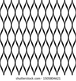 Seamless vector texture. Decorated mesh netting made of wavy lines. Stylish modern pattern