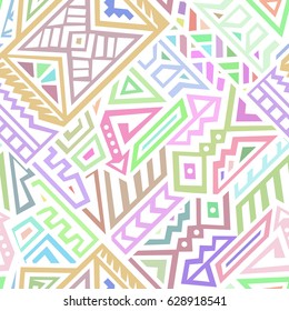 Seamless Vector Texture in Ethnic Style. Geometric endless ornament perfect for fabric, textile, t-shirt, business card and greeting card design.