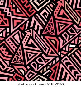 Seamless Vector Texture in Ethnic Style. Geometric endless ornament perfect for fabric, textile, t-shirt, business card and greeting card design.